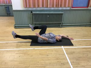 Picture of Diana demonstrating Pilates position